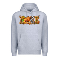Heather Grey Love with Turkey Premium Hoodie - texasbilliewilder