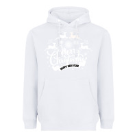 White Merry Christmas Happy New Year Heavyweight Hoodie - Bettercallsaul