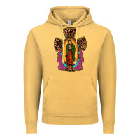 Vintage Mustard our lady of guadalupe cross Vintage Hoodie - JahusDesignShop