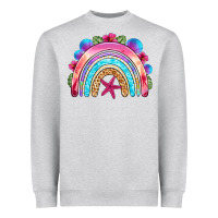 Heather Grey summer rainbow Heavyweight Sweatshirt - NancyCooperArtShop