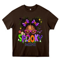 Chocolate Brown Spooky Mini Halloween Messy Bun Heavy Core Tee - texasbilliewilder