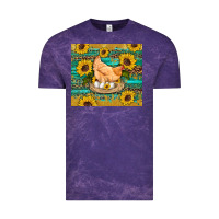 Cloud Purple western farm chicken coop animals sunflowers leopard turquoise wooden Vintage Tee - Artiststas