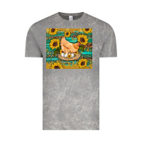 Cloud Rock western farm chicken coop animals sunflowers leopard turquoise wooden Vintage Tee - Artiststas