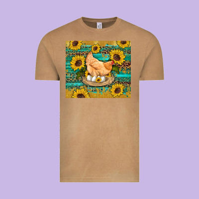 Western Farm Chicken Coop Animals Sunflowers Leopard Turquoise Wooden Vintage Tee Designed By Artiststas