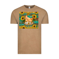 Vintage Coffee western farm chicken coop animals sunflowers leopard turquoise wooden Vintage Tee - Artiststas
