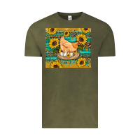 Vintage Olive western farm chicken coop animals sunflowers leopard turquoise wooden Vintage Tee - Artiststas