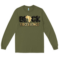 Army Green black excellence Long Sleeve Tee - MaliasSmallBusiness