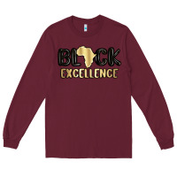 Burgundy black excellence Long Sleeve Tee - MaliasSmallBusiness