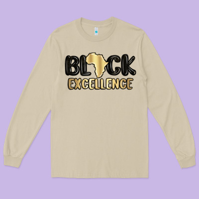 Black Excellence Long Sleeve Tee Designed By Maliassmallbusiness