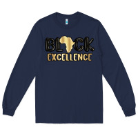 Navy black excellence Long Sleeve Tee - MaliasSmallBusiness