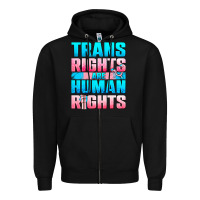 Black Trans Rights Are Human Rights Zipper Hoodie - BundleAndBundleShop