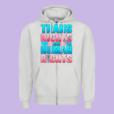 Trans Rights Are Human Rights Zipper Hoodie Designed By Bundleandbundleshop