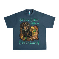 Midnight Navy life is better with a dachshund Urban Heavy Tee - BarkalooDesign