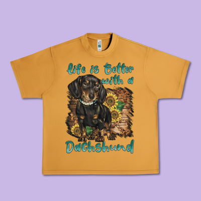 Life Is Better With A Dachshund Urban Heavy Tee Designed By Barkaloodesign