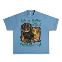 Pebble Blue life is better with a dachshund Urban Heavy Tee - BarkalooDesign