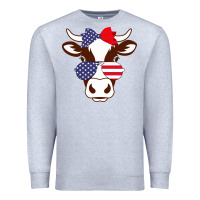 Heather Grey Cow 4Th Of July Independence Day Premium Sweatshirt - Bettercallsaul