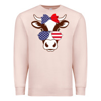 Pale Pink Cow 4Th Of July Independence Day Premium Sweatshirt - Bettercallsaul