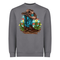 Storm western boots and hat cactus leopard serape pattern Heavyweight Sweatshirt - BarkalooDesign
