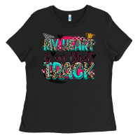 Black my heart is on that track Ladies Tee - Zillion Design Studio