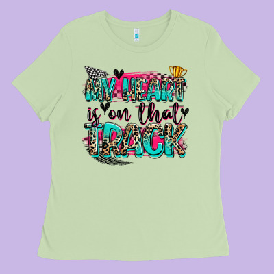 My Heart Is On That Track Ladies Tee Designed By Zillion Design Studio
