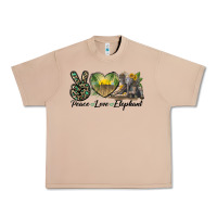 Burro Peace Love Elephant Urban Heavy Tee - LillyAllenDesigns