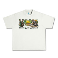 Pistachio Peace Love Elephant Urban Heavy Tee - LillyAllenDesigns
