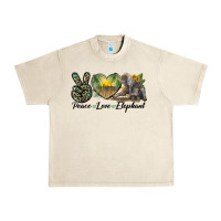 Sandshell Peace Love Elephant Urban Heavy Tee - LillyAllenDesigns