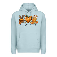 Blue Mist Peace Love Pumpkin Spice Premium Hoodie - texasbilliewilder