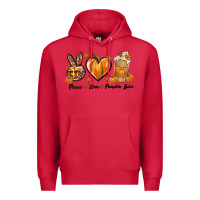 Cardinal Peace Love Pumpkin Spice Premium Hoodie - texasbilliewilder