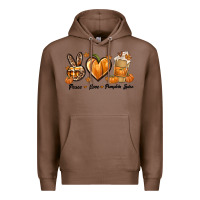 Chestnut Peace Love Pumpkin Spice Premium Hoodie - texasbilliewilder