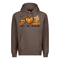 Coffee Peace Love Pumpkin Spice Premium Hoodie - texasbilliewilder
