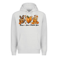 Dove Grey Peace Love Pumpkin Spice Premium Hoodie - texasbilliewilder