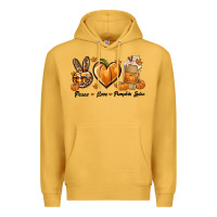 Mustard Peace Love Pumpkin Spice Premium Hoodie - texasbilliewilder