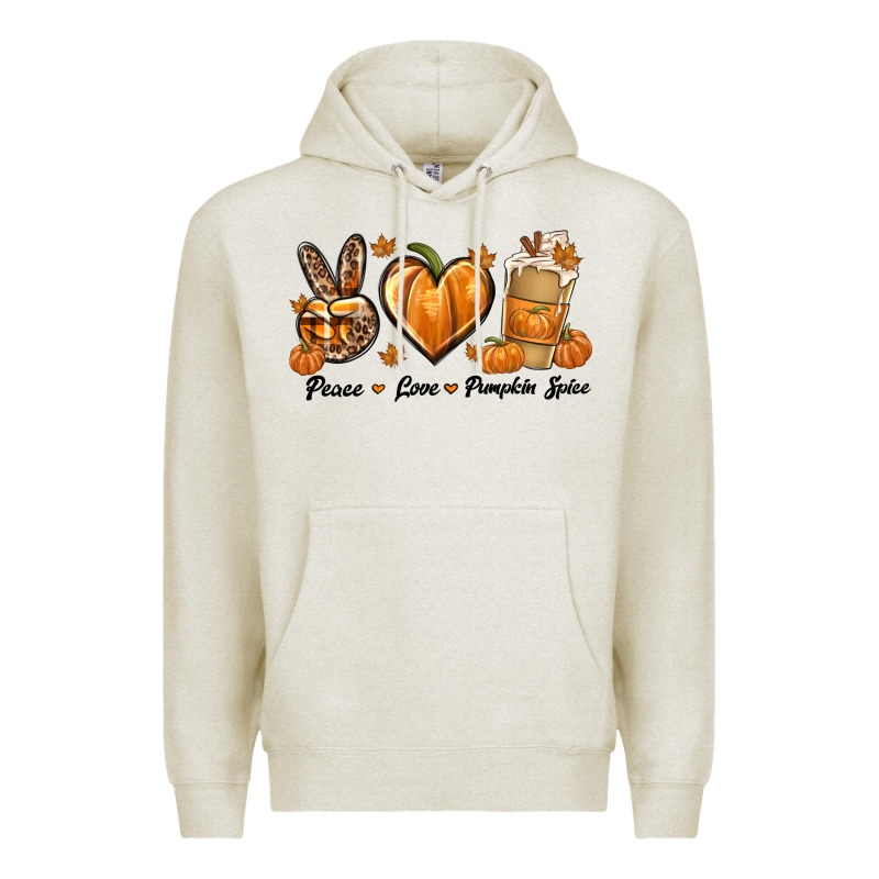 Peace Love Pumpkin Spice Premium Hoodie by texasbilliewilder | Teevron