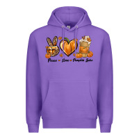 Purple Peace Love Pumpkin Spice Premium Hoodie - texasbilliewilder