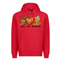 Red Peace Love Pumpkin Spice Premium Hoodie - texasbilliewilder