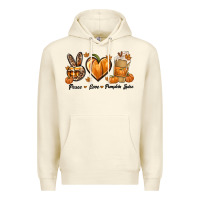 Sandshell Peace Love Pumpkin Spice Premium Hoodie - texasbilliewilder