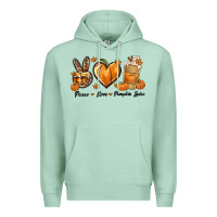 Seafoam Peace Love Pumpkin Spice Premium Hoodie - texasbilliewilder