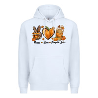 White Peace Love Pumpkin Spice Premium Hoodie - texasbilliewilder