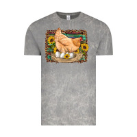 Cloud Rock western farm chicken coop animals eggs sunflowers leopard serape woode Vintage Tee - Artiststas