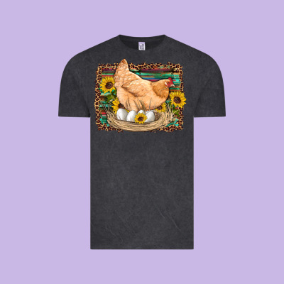 Western Farm Chicken Coop Animals Eggs Sunflowers Leopard Serape Woode Vintage Tee Designed By Artiststas