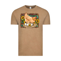Vintage Coffee western farm chicken coop animals eggs sunflowers leopard serape woode Vintage Tee - Artiststas