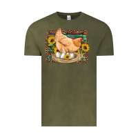 Vintage Olive western farm chicken coop animals eggs sunflowers leopard serape woode Vintage Tee - Artiststas