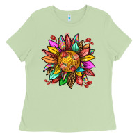 Matcha strawberry sunflower Ladies Tee - texasbilliewilder