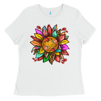 White strawberry sunflower Ladies Tee - texasbilliewilder