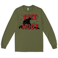 Army Green free hugs Long Sleeve Tee - MaliasSmallBusiness