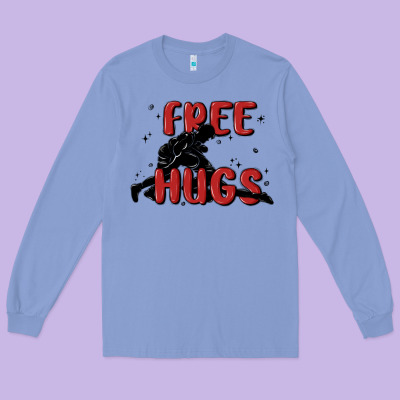 Free Hugs Long Sleeve Tee Designed By Maliassmallbusiness