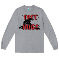 Heather Grey free hugs Long Sleeve Tee - MaliasSmallBusiness