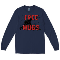 Navy free hugs Long Sleeve Tee - MaliasSmallBusiness