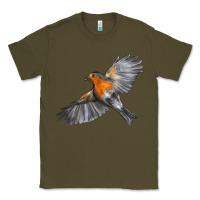 Army Green Flying American Robin Classic Tee - LillyAllenDesigns